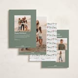 "Painted Garland" - Holiday Cards in Berry by Kristen Smith - Back of Card Options