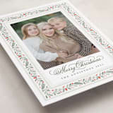 "Painted Garland" - Holiday Cards in Berry by Kristen Smith - Detail
