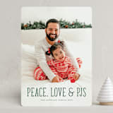 "Peace, Love and PJs" - Holiday Cards in Winter Pine by Erica Krystek - Front