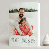 "Peace, Love and PJs" - Holiday Cards in Winter Pine by Erica Krystek - Folded Card