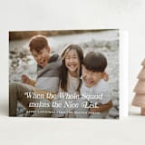 "Squad Goals" - Holiday Cards in Snow by Paper Raven Co. - Folded Card