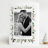 "Classic Greenery" - Holiday Cards in Peppermint by Susan Moyal - Folded Card