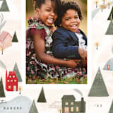 "Little Village" - Holiday Cards in Ash by Julie Murray - Detail