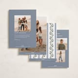 "Holly Monogram" - Holiday Cards in Blue Spruce by Wildfield Paper Co - Back of Card Options
