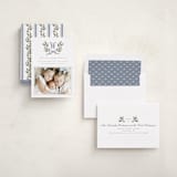 "Holly Monogram" - Holiday Cards in Blue Spruce by Wildfield Paper Co - Assembled