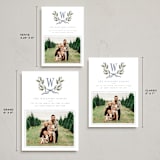 "Holly Monogram" - Holiday Cards in Blue Spruce by Wildfield Paper Co - Formats Available