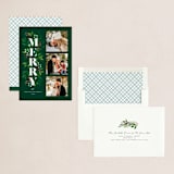 "Merry Boughs" - Holiday Cards in Emerald by Nam Bourassa - Assembled