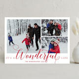 "A Wonderful Life" - Holiday Cards in Holiday Red by Qing Ji - Front