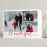 "A Wonderful Life" - Holiday Cards in Holiday Red by Qing Ji - Folded Card