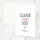 "Baptism Wreath" - Baptism and Christening Thank You Cards in Blush by Kimberly Morgan - Front