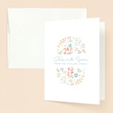 "Floral Framed" - Baptism and Christening Thank You Cards in Bluebell by Phrosné Barwood - Front