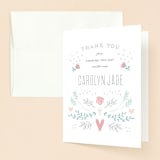 "Pretty Baptism" - Baptism and Christening Thank You Cards in Blush by Phrosné Barwood - Front