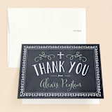 "A Chalkboard Baptism" - Baptism and Christening Thank You Cards in Shamrock by Erin Deegan - Front