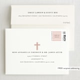 "Elegant Cross" - Baptism and Christening Thank You Cards in Rose by Chasity Smith - FREE Recipient Addressing