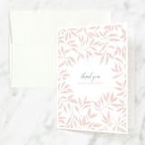 "Blessed Laurels" - Baptism and Christening Thank You Cards in Blush by Paula Pecevich - Front