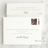 "Simple Foliage" - Baptism and Christening Thank You Cards in Mist by Everett Paper Goods - FREE Recipient Addressing