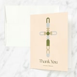 "Geometric Cross" - Baptism and Christening Thank You Cards in Serene by Pati Cascino - Front
