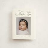 "Chic Script" - Baptism and Christening Thank You Cards in Garden by Kelly Schmidt - Front