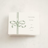 "Big Bow" - Baptism and Christening Thank You Cards in Mint by Teju Reval - Front