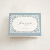 "delicated lace" - Baptism and Christening Thank You Cards in Sky by Christy Hy Lee - Front