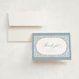 "delicated lace" - Baptism and Christening Thank You Cards in Sky by Christy Hy Lee - Card with Envelope
