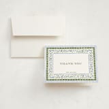 "Linette" - Baptism and Christening Thank You Cards in Blue Whisper by Pati Cascino - Card with Envelope
