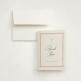 "Frame and Verse" - Baptism and Christening Thank You Cards in Rosebud by Olivia Raufman - Card with Envelope