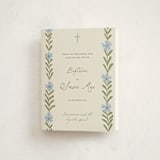 "Flora" - Baptism and Christening Thank You Cards in Navy by Lottie Aldarwish - Front