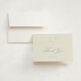 "The Holy Whisper" - Baptism and Christening Thank You Cards in Sage by Paloma Morand Monteil - Card with Envelope