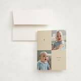 "Mosaic" - Baptism and Christening Thank You Cards in Butter by Stacy Maalouf - Card with Envelope