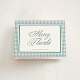 "Mini Gingham" - Baptism and Christening Thank You Cards in Pond by Kelly Watkins - Front