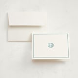 "Circle Monogram" - Baptism and Christening Thank You Cards in Robins Egg by Olivia Raufman - Card with Envelope