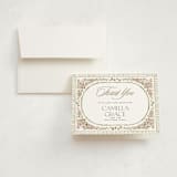 "Wildflower Frame" - Baptism and Christening Thank You Cards in Rose by Jenna Holcomb - Card with Envelope
