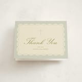 "Vintage Lace" - Baptism and Christening Thank You Cards in Sage by Rina Ozum - Front