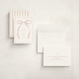 "Framed Bow" - Children's Birthday Party Invitations in Blush by Baumbirdy - Assembled