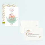 "Tea Party" - Children's Birthday Party Invitations in Mint by Nazia Hyder - Assembled