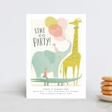 "Time to party!" - Children's Birthday Party Invitations in Peach by Karidy Walker - Front