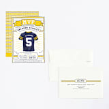 "MVP Collectors Card" - Children's Birthday Party Invitations in School Bus by Shiny Penny Studio - Assembled