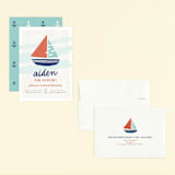 "Regatta Race" - Children's Birthday Party Invitations in Teal by Carolyn MacLaren - Assembled