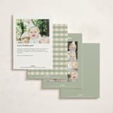 "One Happy Camper" - Children's Birthday Party Invitations in Sage by Creo Study - Back of Card Options