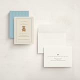 "Antique Teddy Bear" - Children's Birthday Party Invitations in Frost by Becky Nimoy - Assembled