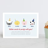 "Barnyard Crew" - Children's Birthday Party Invitations in Sky Blue by Leslie Ann Jones - Front
