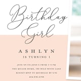 "Modern girl" - Children's Birthday Party Invitations in Blush by Stacey Meacham - Detail