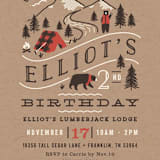 "Lumber Bears" - Children's Birthday Party Invitations in Kraft by Jennifer Wick - Detail
