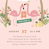 "Let's flamingle!" - Children's Birthday Party Invitations in Cotton Candy by Jennifer Wick - Detail