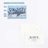 "Shark Tank" - Children's Birthday Party Invitations in Sky by Karidy Walker - Assembled