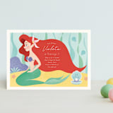 "Disney's Ariel Under The Sea" - Children's Birthday Party Invitations in Aquamarine by Sabrin Deirani - Front