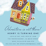 "Disney and Pixar's Adventure is Out There!" - Children's Birthday Party Invitations in Sky by Brooke Chandler - Detail