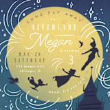 "Disney and Pixar's Peter Pan night flying" - Children's Birthday Party Invitations in Midnight by Yuliya Evseeva - Detail