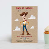 "Disney and Pixar's Howdy Woody" - Children's Birthday Party Invitations in Rustic by Oma N. Ramkhelawan - Front